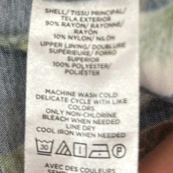 LOFT Navy Botanical Tie-Waist Midi Dress - Picture 14 of 14